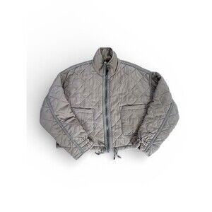 BLANKNYC Quilted Full Zip Pocketed Womens Jacket Small Brown